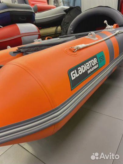 Лодка надувная пвх Gladiator E 350PRO Оранжевая