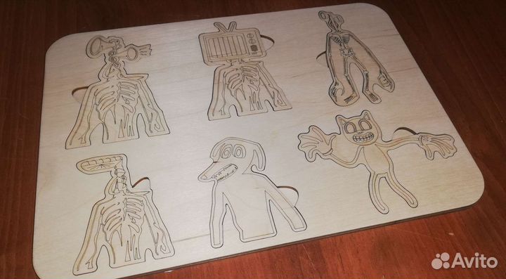 Вкладыш рамка пазл из дерева сиреноголовый