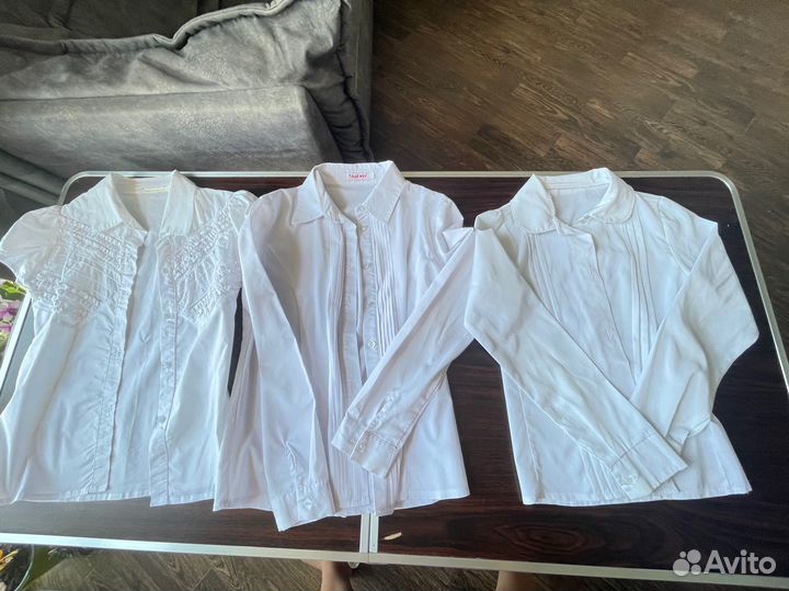 Рубашка школьная 140 девочки 4 шт