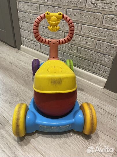 Машина каталка музыкальная с мячом-прыгуном 2 в 1