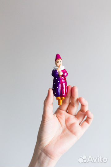 Ёлочная игрушка мальчик с дудочкой СССР