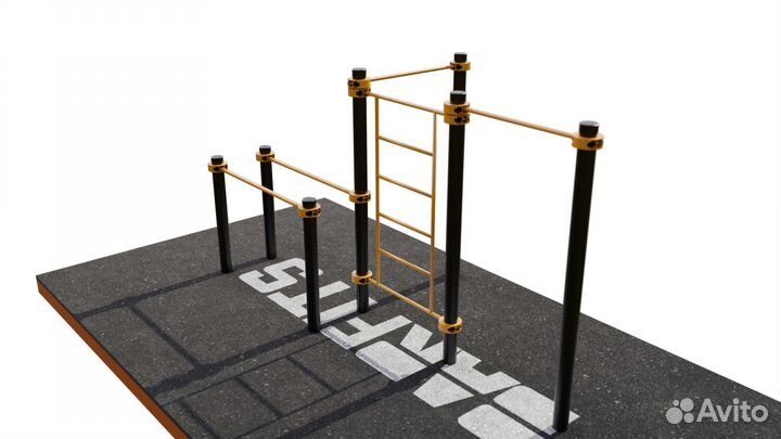 Два турника, брусья, шведская стенка свс-29 89мм