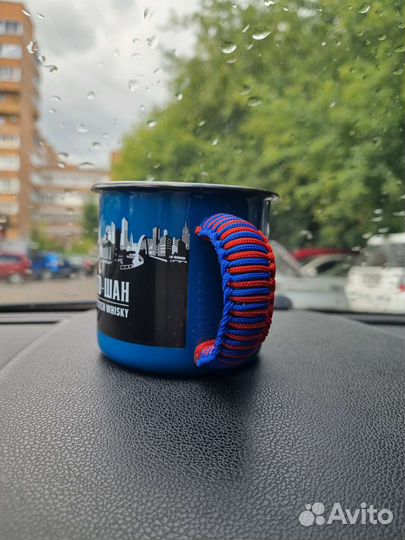 Эмалированная кружка в оплётке паракорд