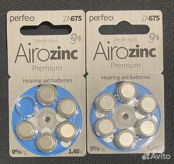 Батарейки для слуховых аппаратов Airizinc Premium
