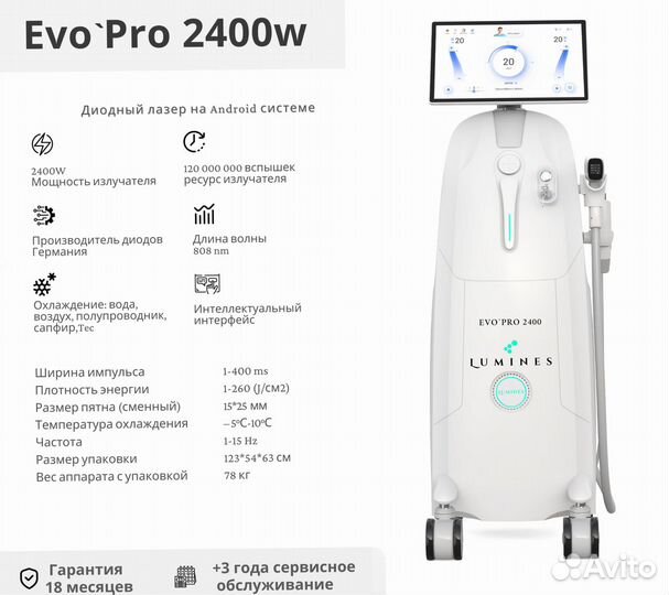 Диодный лазер люминес Evo-Pro 2400 Вт