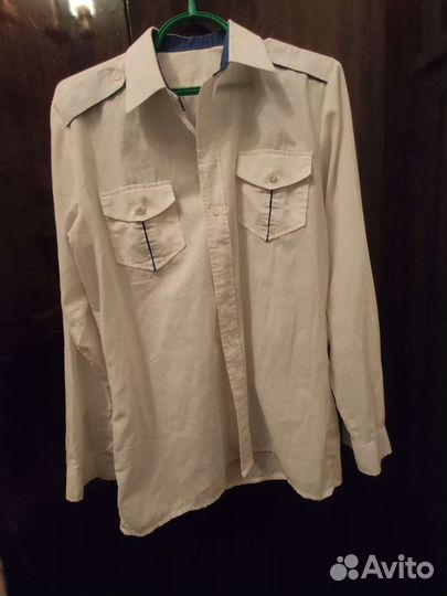 Рубашка белая, хлопковая, примерно на 42-44р