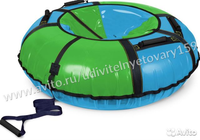 Тюбинг - ватрушка 110 см зелено-синяя