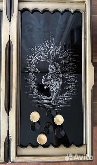 Нарды ручной работы со стеклом