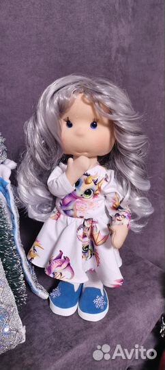 Кукла, ручная работа, Снегурочка