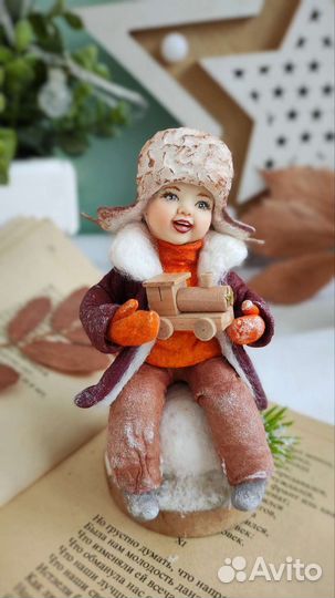 Ватная ёлочная игрушка Илюшка