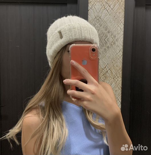 Шапка белая для девочки, шапка женская