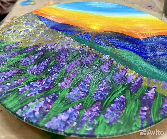 Тарелка декоративная «Закат в горах«