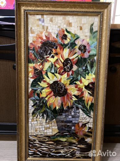 Мозаичная картина «Подсолнухи»