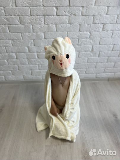 Полотенце пончо детское с капюшоном