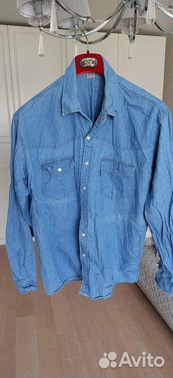 Рубашки джинсовые размер 54-56