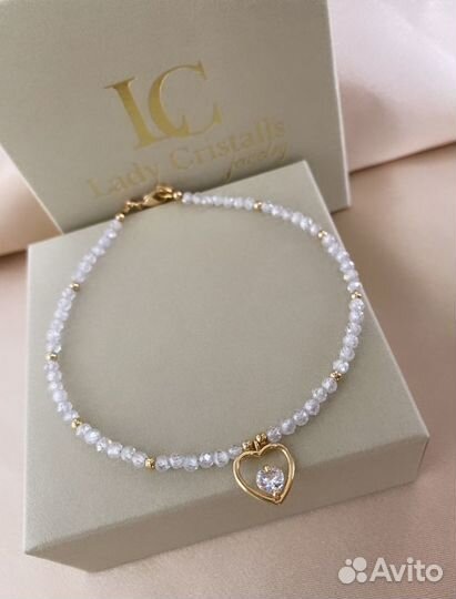 Браслет на ногу, анклет из натуральных камней