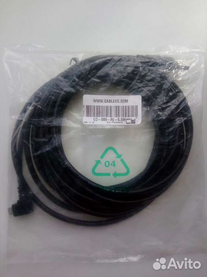 Кабель угловой 90 градусов USB - Micro USB 5м