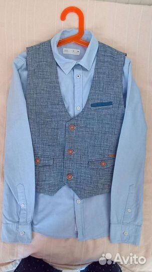 Рубашка Zara + жилет, 140см