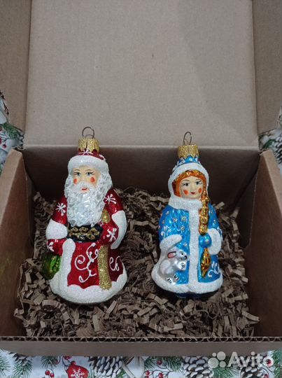 Елочные игрушки стекло набор