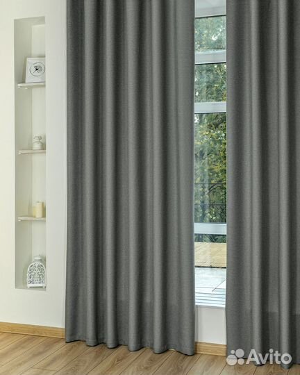 Комплект штор рогожка Орфей Серебро