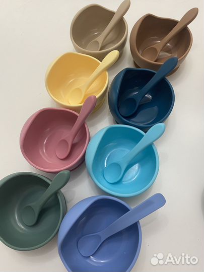 Силиконовая тарелка, поильник