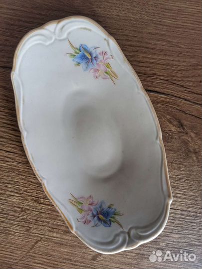 Сервировочное блюдо, 2 шпротницы Коростень фарфор