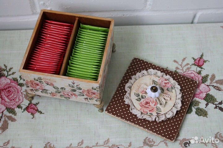 Винтажная шкатулка для чайныз пакетиков