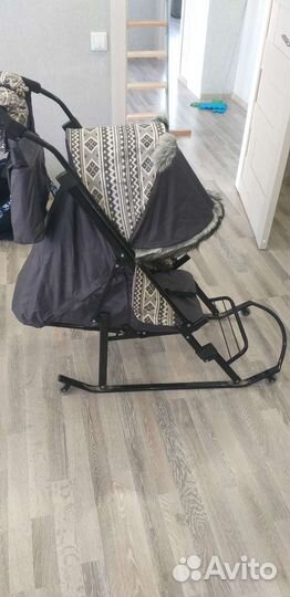 Детские санки коляска с колесами