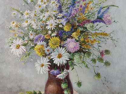 Картина маслом Полевые цветы букет