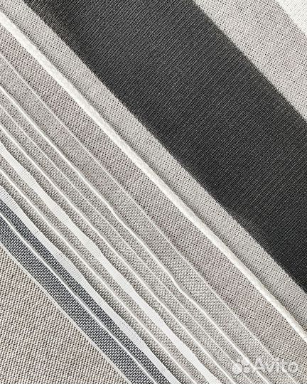 Тюль Полоска Черно-белый