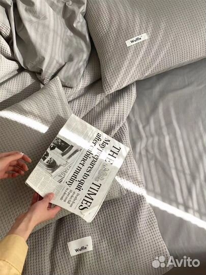 Комлект постельного Вафля однотон, Турция