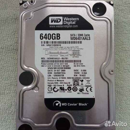 Wd black 640Gb