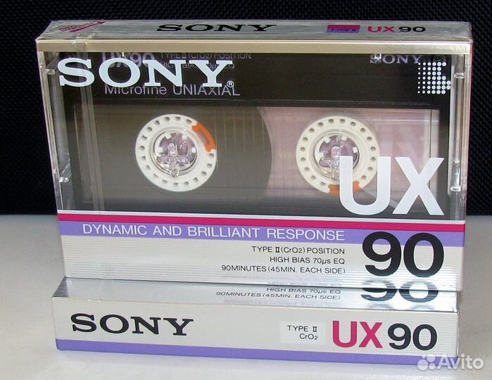 Аудиокассеты Sony UX 90 Type II chrome 1986 г