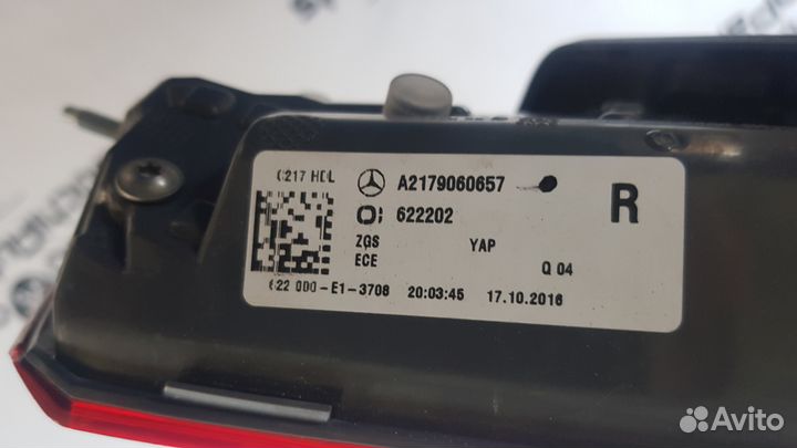 Фонарь правый внутренний Mercedes W217 S coupe