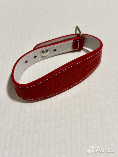 Браслет Тройка кожаный красный