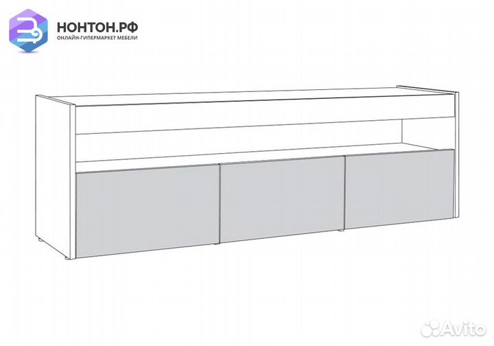 Тумба под тв 13.272 дуб крафт белый / интра