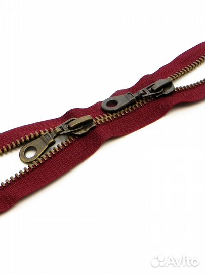 Молния металлическая 1шт.(2 бегунка), в картонной