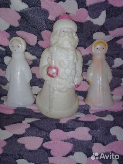 Дед мороз и снегурочка СССР пластик
