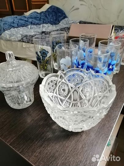 Вазы Стаканы Конфетница Графин Хрусталь