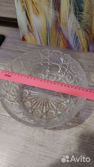 Чашки 24 шт, салатник хрусталь