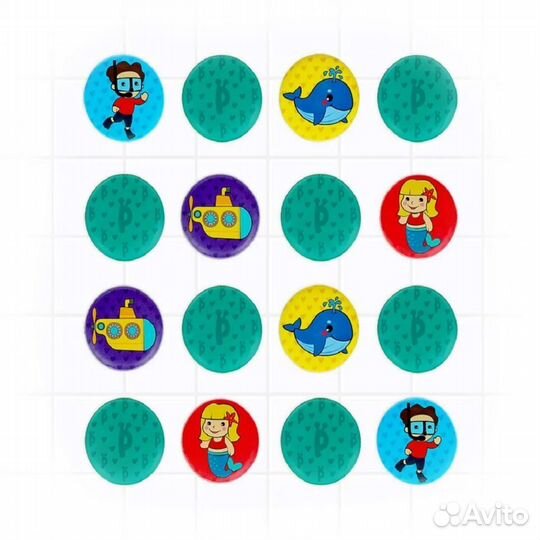 Стикеры для купания Жирафики Мемо Водный мир 30 шт