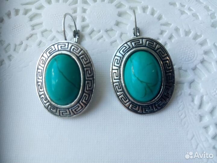 Бижутерия браслет, кулон, серьги бирюза