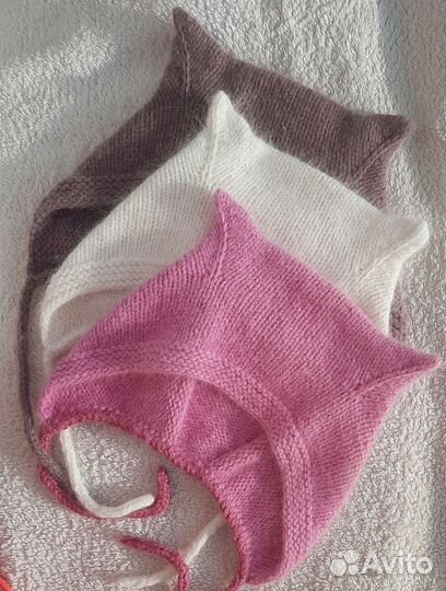 Чепчик с ушками / рожками коточепчик