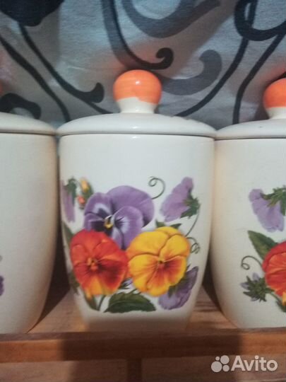 Баночки для сыпучих продуктов. Керамика