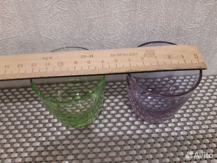 Набор 9 стопок из белого/цветного хрусталя