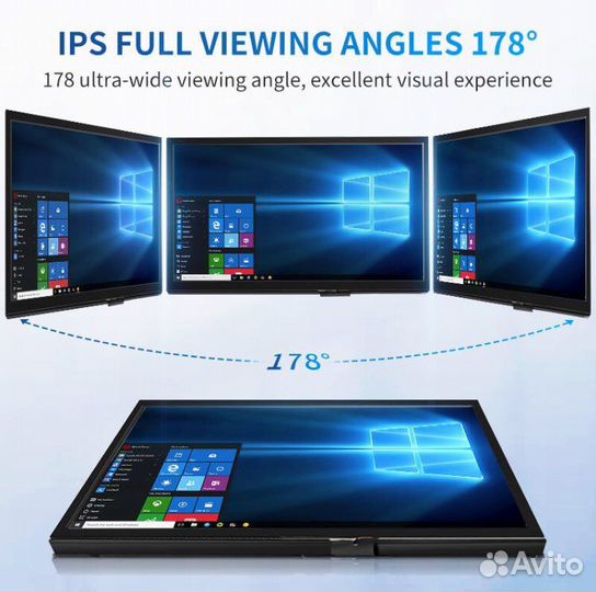 Портативный сенсорный IPS монитор 10.1 дюйма