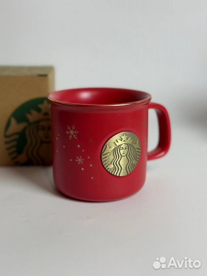 Кружка starbucks новогодняя красная