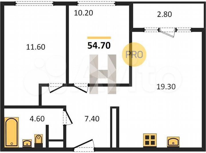 2-к. квартира, 54,7 м², 17/24 эт.