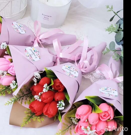 Букет из мыльных тюльпанов