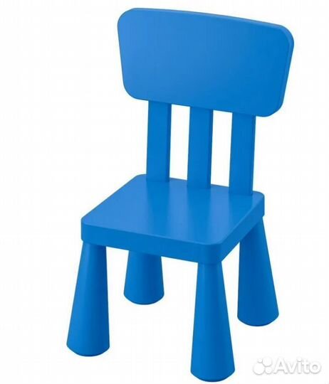 Детский стул икеа маммут синий, в наличии, новый